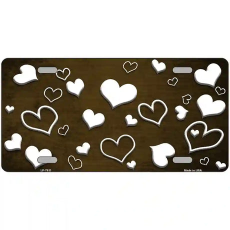 Brown White Love Oil Rubbed Metal Novelty License Plate 24" x 12" (LLP)