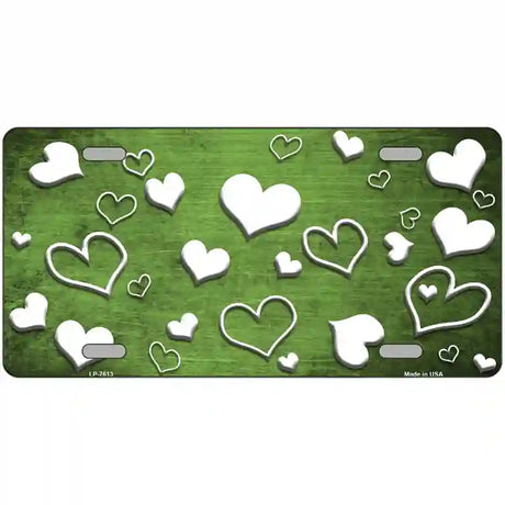 Lime Green White Love Oil Rubbed Metal Novelty License Plate 24" x 12" (LLP)