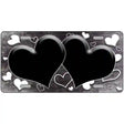 Black White Love Hearts Oil Rubbed Metal Novelty License Plate 24" x 12" (LLP)