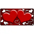 Red White Love Hearts Oil Rubbed Metal Novelty License Plate 24" x 12" (LLP)