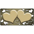 Gold White Love Hearts Oil Rubbed Metal Novelty License Plate 24" x 12" (LLP)