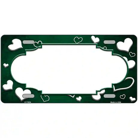 Green White Love Scallop Oil Rubbed Metal Novelty License Plate 24" x 12" (LLP)