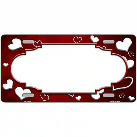 Red White Love Scallop Oil Rubbed Metal Novelty License Plate 24" x 12" (LLP)