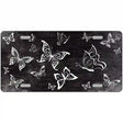 Black White Butterfly Oil Rubbed Metal Novelty License Plate 24" x 12" (LLP)