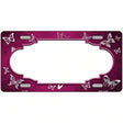 Pink White Scallop Butterfly Oil Rubbed Metal Novelty License Plate 24" x 12" (LLP)