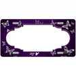 Purple White Scallop Butterfly Oil Rubbed Metal Novelty License Plate 24" x 12" (LLP)