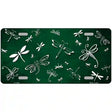 Green White Dragonfly Oil Rubbed Metal Novelty License Plate 24" x 12" (LLP)