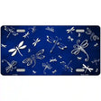 Blue White Dragonfly Oil Rubbed Metal Novelty License Plate 24" x 12" (LLP)