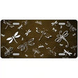 Brown White Dragonfly Oil Rubbed Metal Novelty License Plate 24" x 12" (LLP)