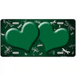 Green White Dragonfly Hearts Oil Rubbed Metal Novelty License Plate 24" x 12" (LLP)