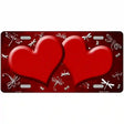 Red White Dragonfly Hearts Oil Rubbed Metal Novelty License Plate 24" x 12" (LLP)