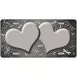 Gray White Dragonfly Hearts Oil Rubbed Metal Novelty License Plate 24" x 12" (LLP)