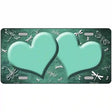 Mint White Dragonfly Hearts Oil Rubbed Metal Novelty License Plate 24" x 12" (LLP)