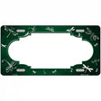 Green White Dragonfly Scallop Oil Rubbed Metal Novelty License Plate 24" x 12" (LLP)