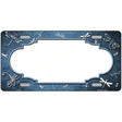 Light Blue White Dragonfly Scallop Oil Rubbed Metal Novelty License Plate 24" x 12" (LLP)