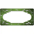 Lime Green White Dragonfly Scallop Oil Rubbed Metal Novelty License Plate 24" x 12" (LLP)