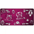 Pink White Owl Oil Rubbed Metal Novelty License Plate 24" x 12" (LLP)