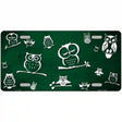 Green White Owl Oil Rubbed Metal Novelty License Plate 24" x 12" (LLP)