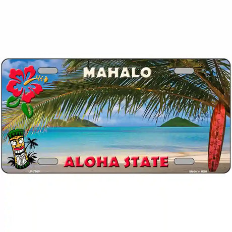 Blank Mahalo Hawaii State Novelty Metal License Plate 24" x 12" (LLP)