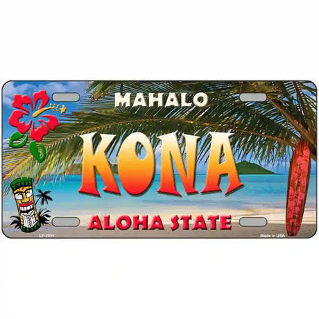 Kona Hawaii State Novelty Metal License Plate 24" x 12" (LLP)