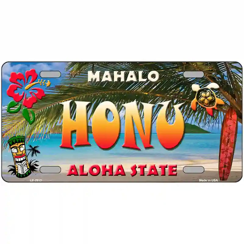 Honu Hawaii State Novelty Metal License Plate 24" x 12" (LLP)