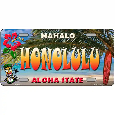 Honolulu Hawaii State Novelty Metal License Plate 24" x 12" (LLP)