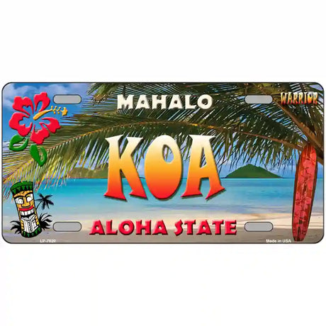 Koa Hawaii State Novelty Metal License Plate 24" x 12" (LLP)