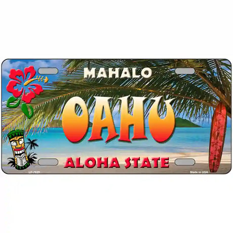 Oahu Hawaii State Novelty Metal License Plate 24" x 12" (LLP)