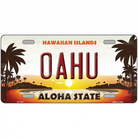 Oahu Hawaiian Islands Novelty Metal License Plate 24" x 12" (LLP)