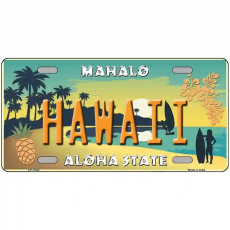 Hawaii Pineapple Novelty Metal License Plate 24" x 12" (LLP)