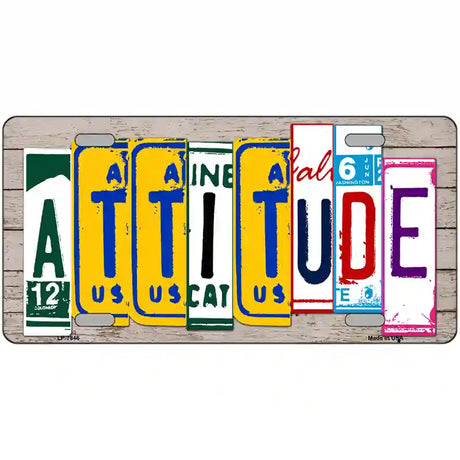 Attitude License Plate Art Wood Metal Novelty License Plate 24" x 12" (LLP)