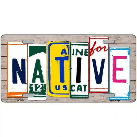 Native License Plate Art Wood Metal Novelty License Plate 24" x 12" (LLP)