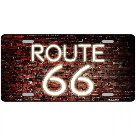 Route 66 Neon Brick Metal Novelty License Plate 24" x 12" (LLP)