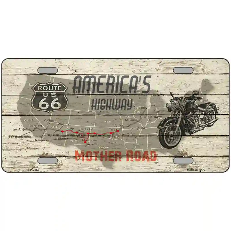 Americas Highway Route 66 Metal Novelty License Plate 24" x 12" (LLP)