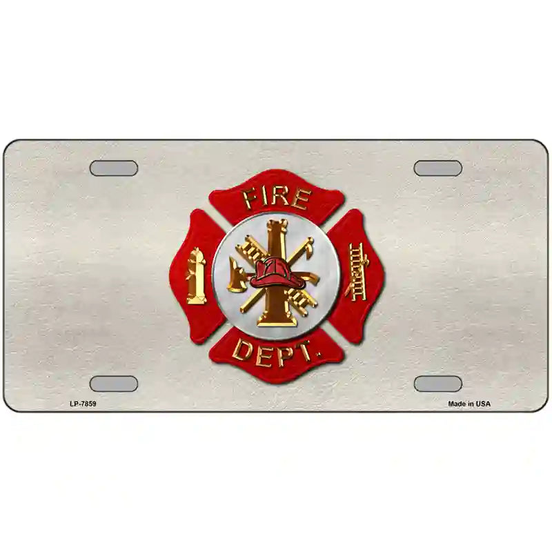 Fire Department Metal Novelty License Plate 24" x 12" (LLP)