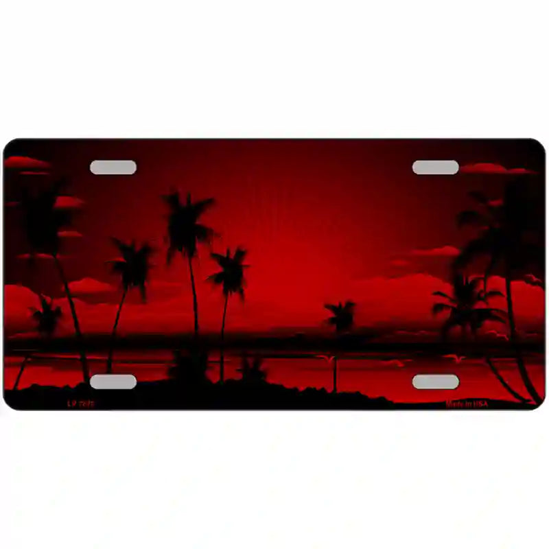 Sunset Red Metal Novelty License Plate 24" x 12" (LLP)