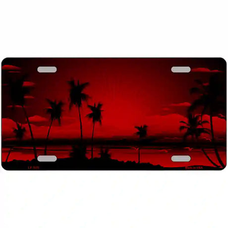 Sunset Red Metal Novelty License Plate 24" x 12" (LLP)