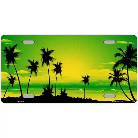 Sunset Yellow Green Metal Novelty License Plate 24" x 12" (LLP)