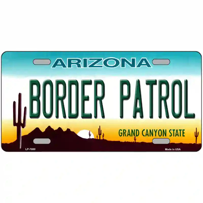 Border Patrol Arizona State Novelty Metal License Plate 24" x 12" (LLP)