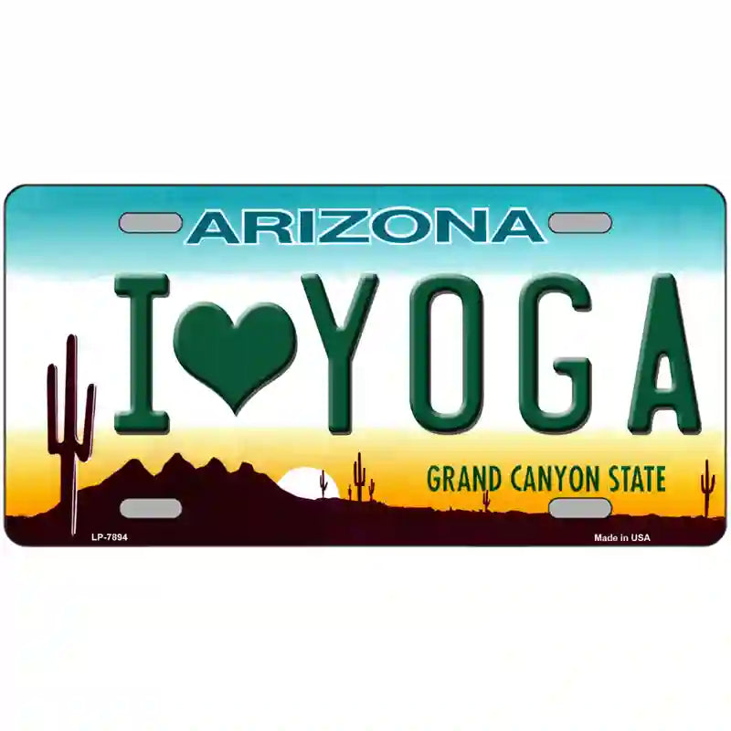 I Love Yoga Novelty Metal License Plate 24" x 12" (LLP)