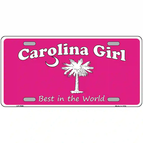 Carolina Girl Pink Novelty Metal License Plate 24" x 12" (LLP)