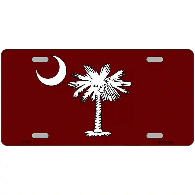 South Carolina Flag Burgundy Novelty Metal License Plate 24" x 12" (LLP)