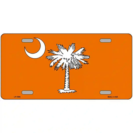 South Carolina Flag Orange Novelty Metal License Plate 24" x 12" (LLP)