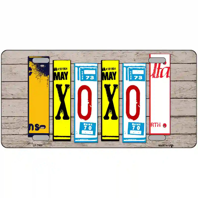 XOXO License Plate Art Novelty Metal License Plate 24" x 12" (LLP)