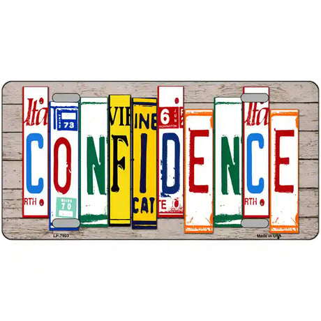 Confidence Wood License Plate Art Novelty Metal License Plate 24" x 12" (LLP)