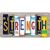 Strength Wood License Plate Art Novelty Metal License Plate 24" x 12" (LLP)