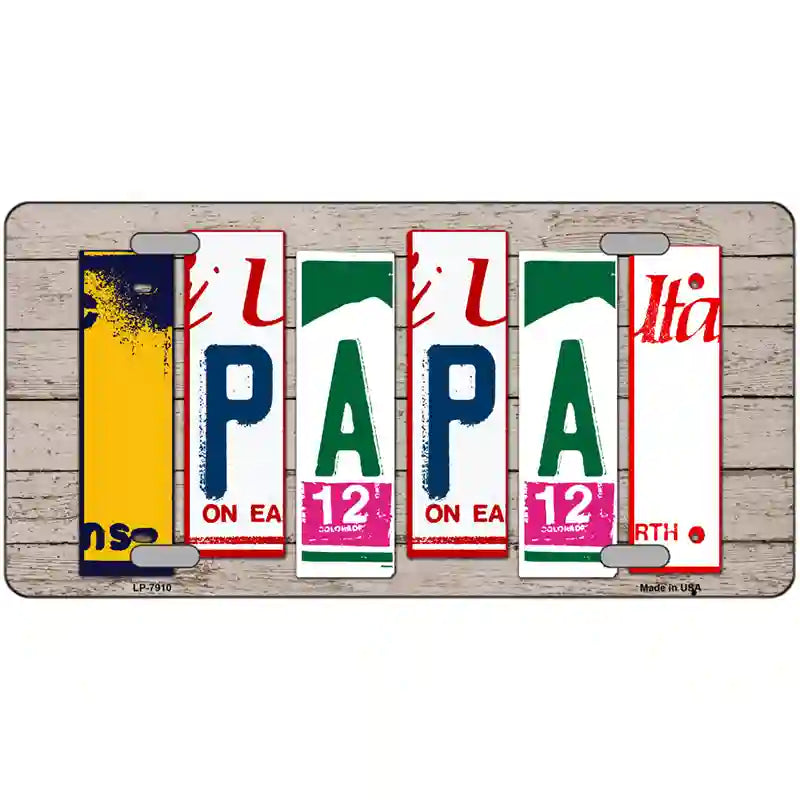 Papa Wood License Plate Art Novelty Metal License Plate 24" x 12" (LLP)