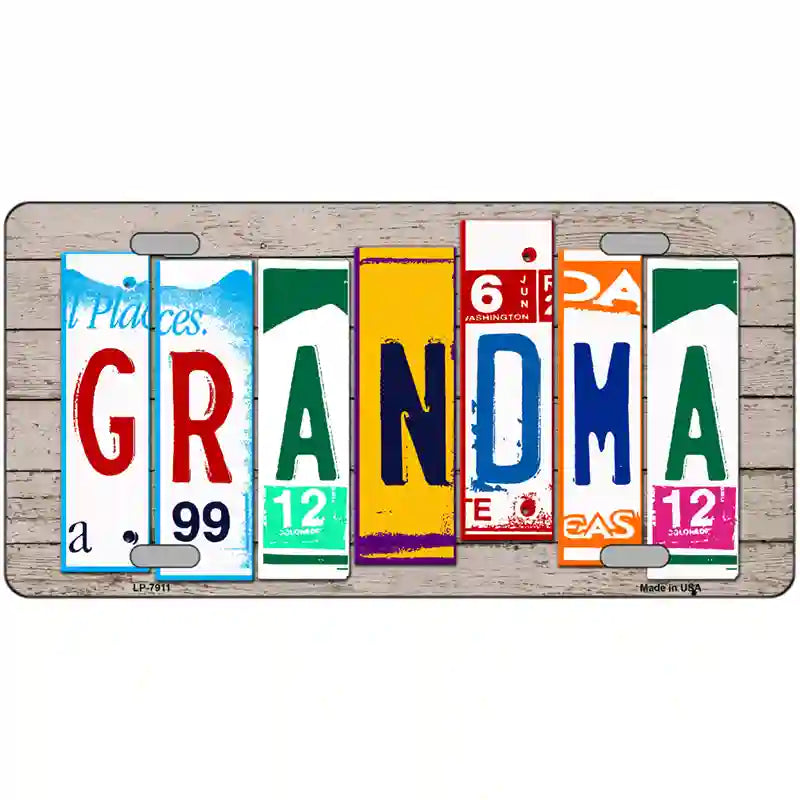 Grandma Wood License Plate Art Novelty Metal License Plate 24" x 12" (LLP)