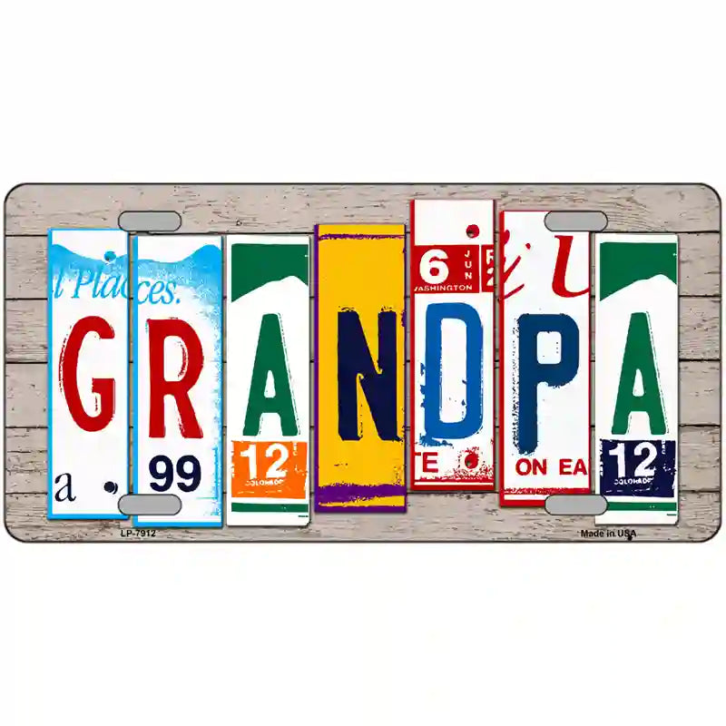 Grandpa Wood License Plate Art Novelty Metal License Plate 24" x 12" (LLP)