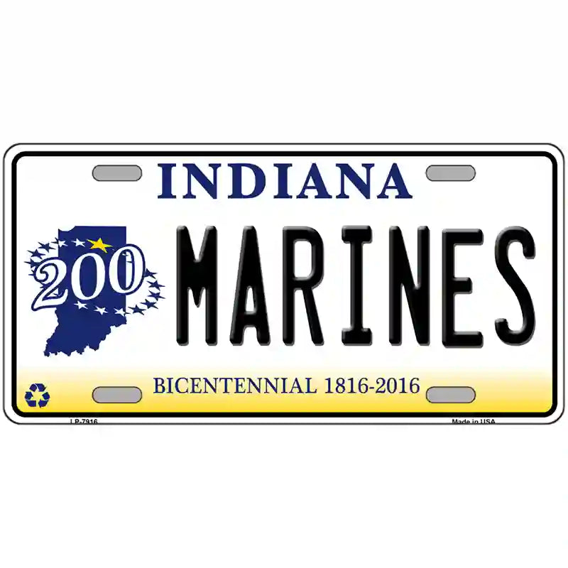 Indiana Marines Novelty Metal License Plate 24" x 12" (LLP)